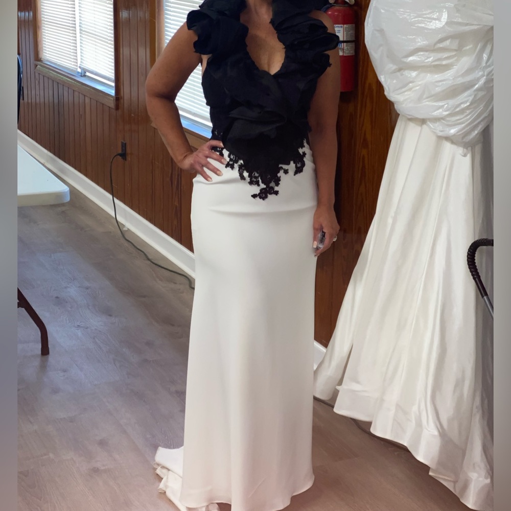 Gorgeous white and black evening gown